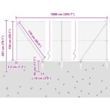 vidaXL Ograda u obliku heksagona sivi 1.5x10 m čelik | shoptok.hr