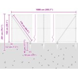 vidaXL Ograja v obliki heksagona Siva 1,5x10 m Jeklo, Ograjne stebre s trnom 7 kos Ø32 mm 170 cm Galvanizirano jeklo | Shoptok.si