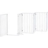 vidaXL Ograda za pse z vrati zložljiva 15 panelov bela 750 cm les | Shoptok.si
