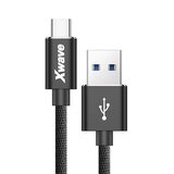 X Wave USB kabl TIP-C/USB 3.0 (tip A-muški) -USB 3.1 (TIP C-muški)/dužina 1,2m/3A/Aluminium /crni upleteni ( USB TIP-C 1.2m 3A Al /black me USB TIP-C 1.2m 3A Al /black mesh | Eponuda.com