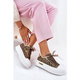 Boto Womens Sneakers On Massive Platform With Decorative Lacing Leopard Brown Zidora | Shoptok.si