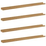  Stenska polica 4 pcs Rjava 100 x 9 x 3 cm Konstruiran les, (5000200665) | Shoptok.si
