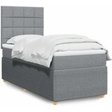 Box spring krevet s madracem svjetlosivi 90x190 cm od tkanine | shoptok.hr