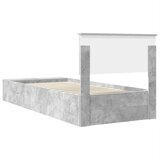  Krevetna konstrukcija s policom Betonski sivi 90 x 200 cm | shoptok.hr
