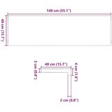  Okenske police 2 kosa svetlo rjava 140x40x2 cm trdna hrastovina | Shoptok.si