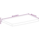 Stolna ploča sa živim rubom 60x20x3 8 cm od masivnog drva manga | shoptok.hr