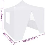 vidaXL profesionalni sklopivi šator za zabave 3 x 3 m čelični bijeli | shoptok.hr