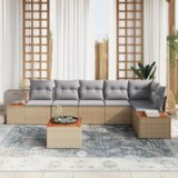 vidaXL set vrtnih kauča s jastucima bež poli ratan akacija | shoptok.hr