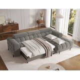 ELTAP Temno siva žametna raztegljiva/s prostorom za shranjevanje kotna sedežna garnitura (desni kot/z ležalnikom) Felro – | Shoptok.si