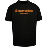 MT Upscale Majica 'Hustle' pesek / svetlo lila / oranžna / črna