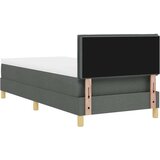 vidaXL Kutna podnica s dušekom i LED Tamno siva 90x200 cm Tkanina | shoptok.hr