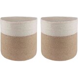  Set saksija za biljke 2 pcs Prirodna i bijela Ø 28 x 28 cm Cene