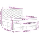  Krevet s podnicom madracem i klupom tamnozelene boje 180x200 cm | shoptok.hr