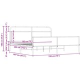  Metalni okvir kreveta bez madraca boja hrasta sonome 193x203 cm | shoptok.hr