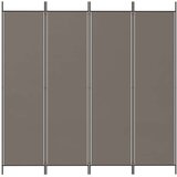 Sobna Paravan 4-delni antracitna 698x180 cm blago, (20595087) | Shoptok.si