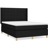  Box spring postelja z vzmetnico črna 140x200 cm blago, (20897156) | Shoptok.si