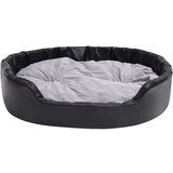 vidaXL pasja postelja črna in siva 99x89x21 cm pliš in umetno usnje | Shoptok.si