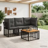  Set vanjskih sofa 4 pcs Crna i tamno siva Poliester | Eponuda.ba