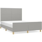 The Living Store Posteljni okvir z vzglavjem svetlo siv 140x190 cm blago - Posteljni Okvir Z Vzglavjem, (21523450) | Shoptok.si
