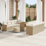  11 komadni vrtni set sofa s jastučićima bež poli ratan akacija | shoptok.hr