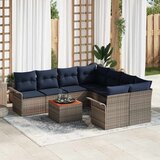  Vrtna sedežna garnitura z blazino 9 pcs Siva poli ratan, (5000154980) | Shoptok.si