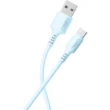 ADDAtech Kabel ADDA USB-200-LB, Fusion Charge+Data, USB-A na Type-C, 3.1A, Premium TPE, 1.2m, baby plava