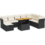  9-dijelni set vrtnih sofa s jastucima crni od poliratana bagrem | shoptok.hr