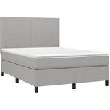  Krevet box spring s madracem LED svjetlosivi 140x200 cm tkanina | shoptok.hr