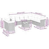  11-dijelni set vrtnih sofa poliratan s jastucima svijetlosivi | shoptok.hr