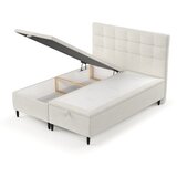 Maison de Rêve Kremno bela oblazinjena zakonska postelja s prostorom za shranjevanje 200x200 cm Senses – | Shoptok.si