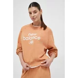 New Balance Pulover ženska, oranžna barva