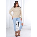 Kesi Sweater with beige weave of braids Cijene