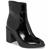 Calvin Klein Jeans Škornji Mid Block Heel Boot Naplak Wn YW0YW01258 Črna
