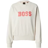 BOSS Orange Sweater majica 'C_Eprep_1' ecru/prljavo bijela / jarko crvena