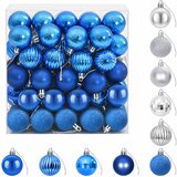  Set božićnih kuglica 100 kom. Plava i srebrna 4 cm Polistiren | shoptok.hr