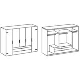 MID.YOU omara s klasičnimi vrati, barve grafita, barve hrasta | Shoptok.si