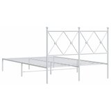  Metalni okvir za krevet s uzglavljem bijeli 120x200 cm | shoptok.hr