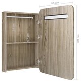  LED kupaonski ormarić s ogledalom boja hrasta 60 x 11 x 80 cm | shoptok.hr