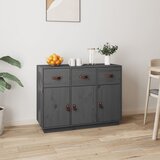 The Living Store Komoda siva 100x40x75 cm trdna borovina - Komoda, (21437563) Cene