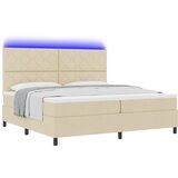 vidaXL Box spring krevet s madracem Krema 200 x 200 cm tkanina | shoptok.hr