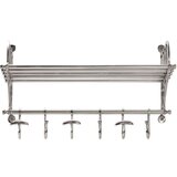 vidaXL Stensko stojalo z obešalniki za plašče aluminij | Shoptok.si