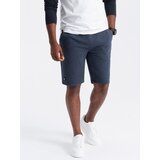 Ombre Men's ottoman knitted short sweat shorts - navy blue