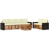  Set vanjskih sofa 7 kom. Prirodna i krem Čvrsto drvo akacije | shoptok.hr
