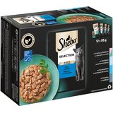  96 x 85 g Sheba različice v vrečkah po ugodni ceni - Selection v omaki (losos in morski losos; bela riba; plava riba; polenovka) | shoptok.hr