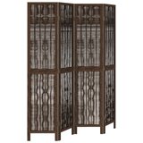 Furnova Paravan 4-delni temno rjav trden les pavlovnije, (21929943) | Shoptok.si