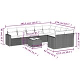  10-dijelni set vrtnih sofa s jastucima crni od poliratana | shoptok.hr
