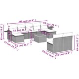  10-dijelni set vrtnih sofa s jastucima bež od poliratana | shoptok.hr
