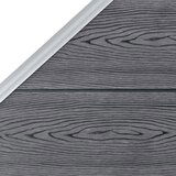 vidaXL WPC ograjni paneli 7 kvadratnih + 1 poševni 1311x186 cm sivi | Shoptok.si