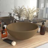 The Living Store Razkošen umivalnik okrogel mat krem 32,5x14 cm keramičen - Razkošen Umivalnik, (21751152) | Shoptok.si