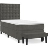 The Living Store Box spring postelja z vzmetnico temno siva 100x200 cm žamet - Box Spring Postelja, (21488865) | Shoptok.si